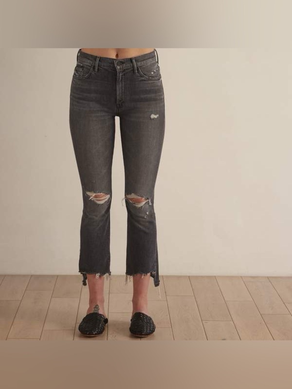 Mother Jeans The Insider Crop Step Chew - Pedal to the Metal Destoryed